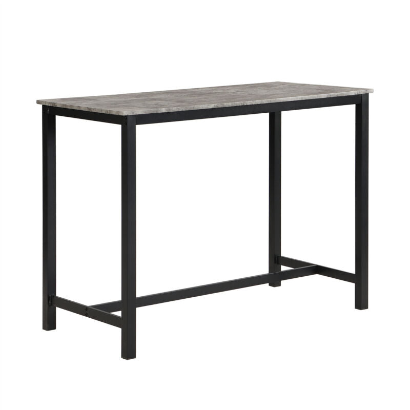 Marble Effects Bar Table & 4 Stools Breakfast Kitchen Dining Set Bar Bistro MJ