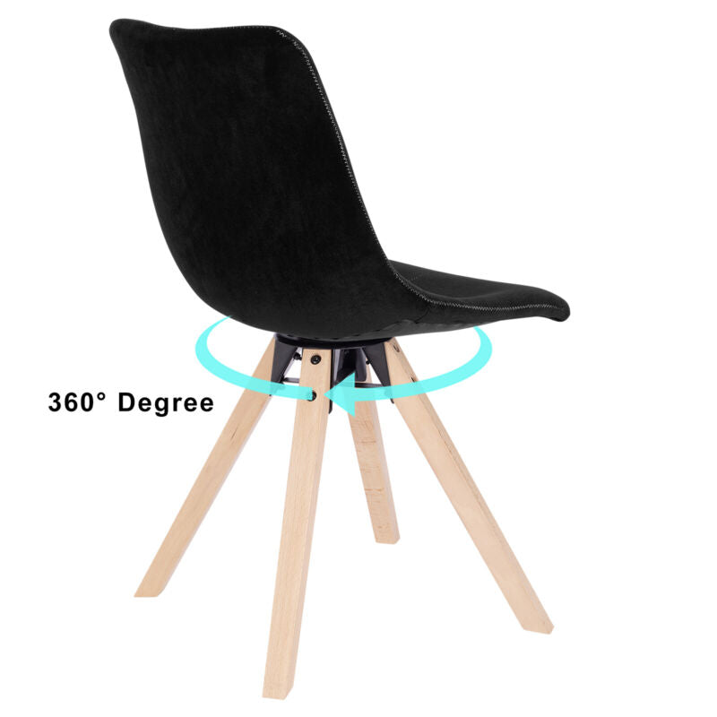 1/2x Dining Chair w/ Velvet Padded Wooden Legs Chair Office Living Room Kitchen