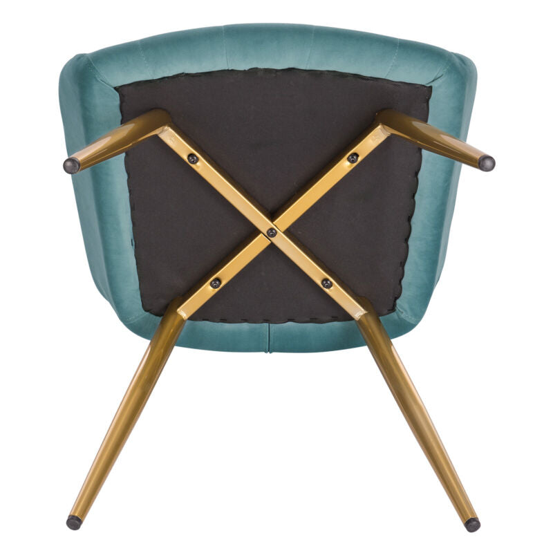 1x Dining Chair Velvet Seat Padded Breakfast Armchair w/ Backrest Kitchen Lounge