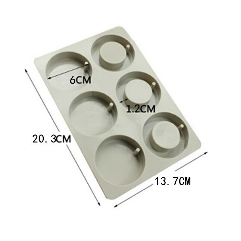 6 Cavities Silicone Rectangle Handmade Soap Cake Making Mold Craft Supplies UK