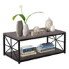 Coffee Table Industrial Tea Table with Storage Shelf Living Room Furniture Side