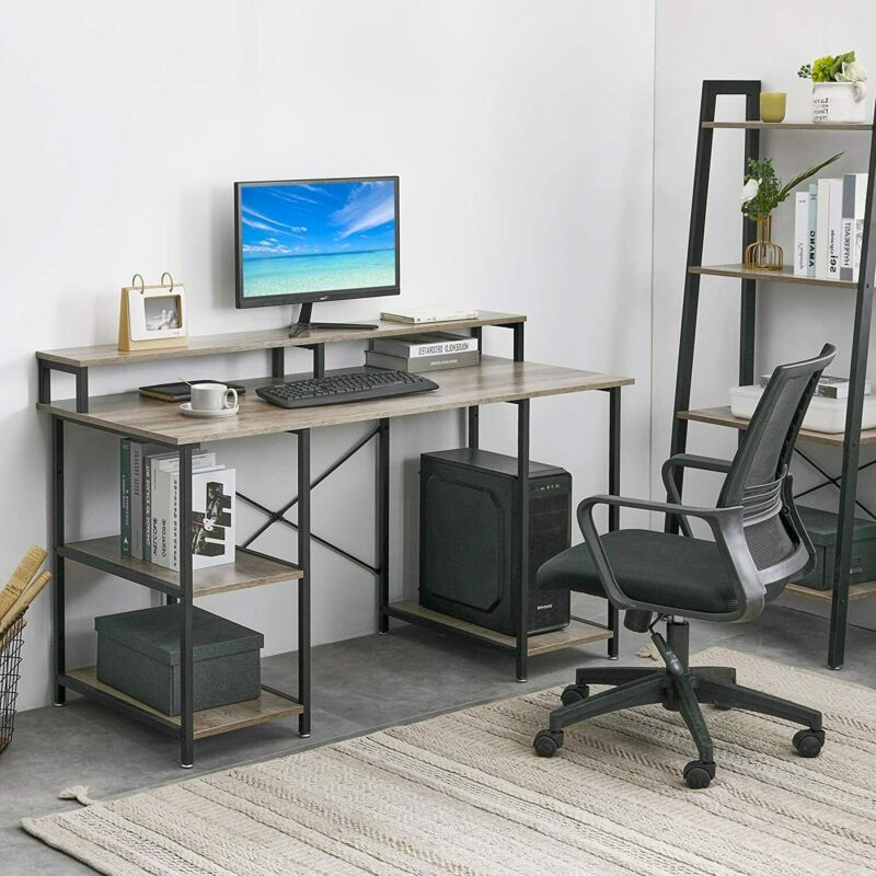 Large Computer Desk With Monitor Stand Writing Workstation PC Corner Desk- UK