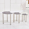 Black Glass Nest of 3 Tables Side End Corner Lamp Nested Sofa Tables Livingroom