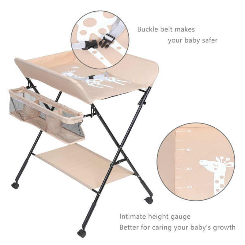 Portable Baby Changer Unit Table Nursery Changing Station Bath Mat And Storage