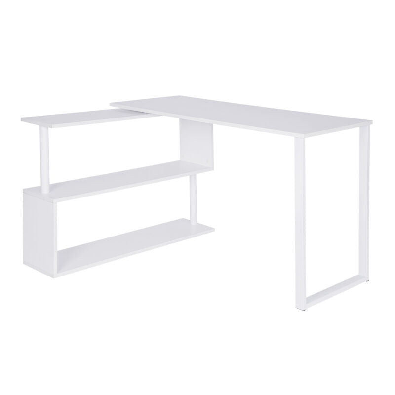 Corner Computer Desk L-Shaped with Swive Shelves Laptop Table Workstation Home