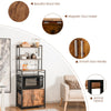 4-Tier Kitchen Baker’s Rack Industrial Storage Shelf Microwave Stand W/ 2 doors
