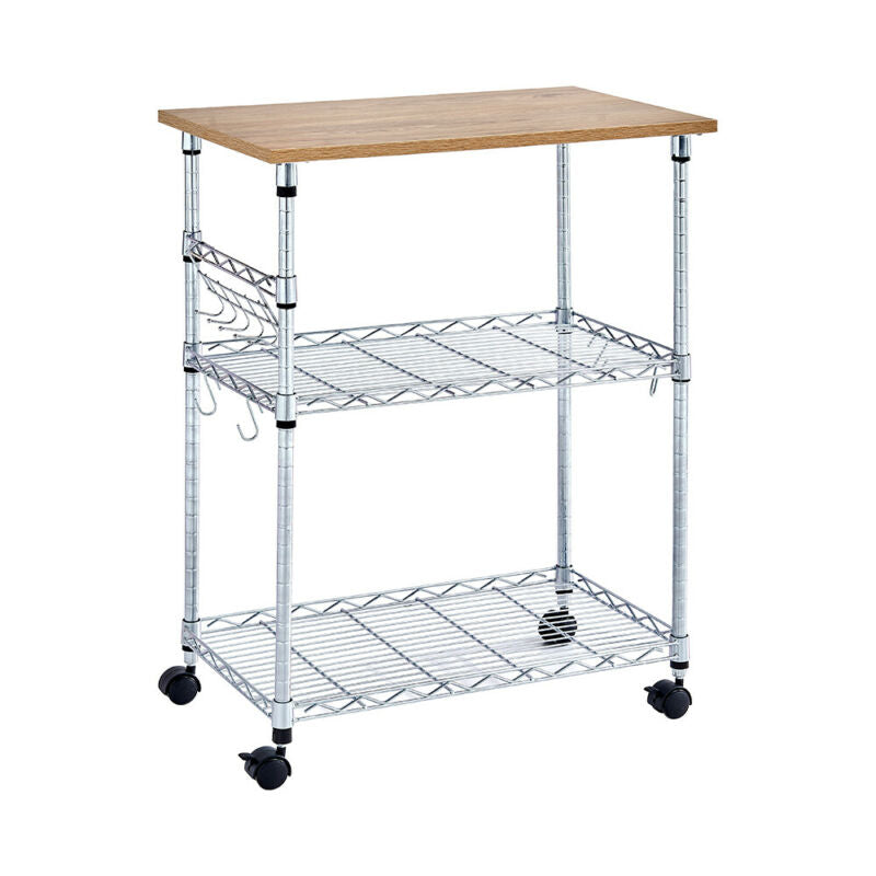 3 Tier Fruit Trolly Basket Rack Vegetable Storage Kitchen Cart with Wheels Home