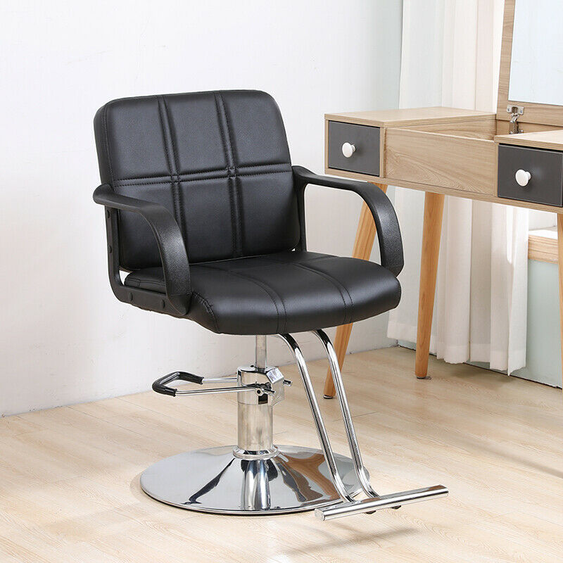 Beauty Salon Haircut Chair Hairdressing Barber Chair PU Leather Black Elegance