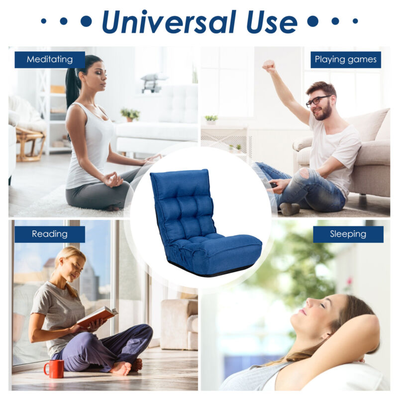 Adjustable Folding Lazy Floor Sofa Chair Gaming Couch Recliner Bed Lounge Seat