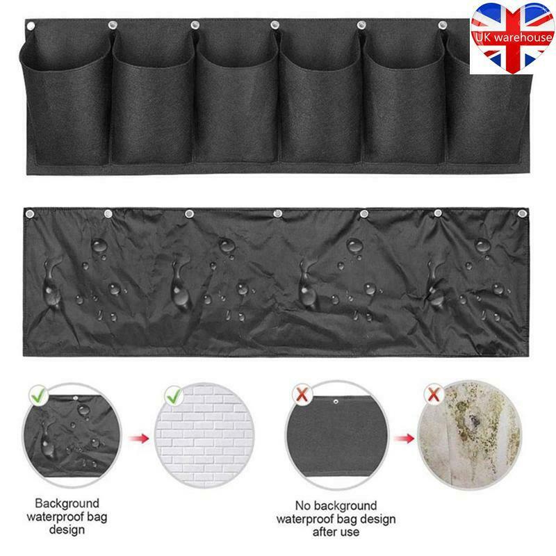 6Pocket Vertical Garden Planter Wall-mounted Horizontal Planting Flower Grow Bag