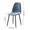 Velvet Dining Chairs Padded Seat Metal Legs High Back Living Home Office BN Blue
