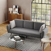 3 Seater Sofa Bed Grey Linen Fabric Living Room Couch Settee Large Cushion Seat