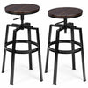 Set of 2 Industrial Bar Stool Pub Swiwal Chairs Kitchen Dining Seat W/ Footrest
