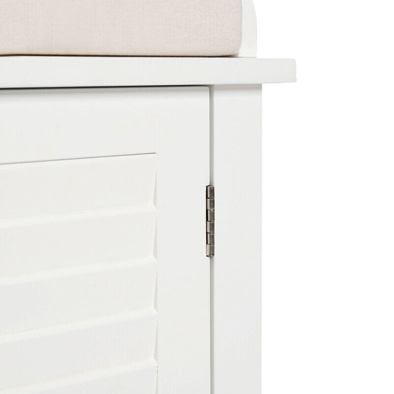 2 Seater Wooden Shoe Cabinet Bench Window Seat Storage with Door Cupboard Unit