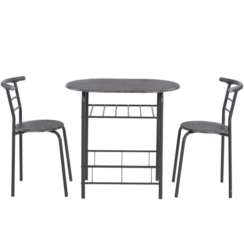 3pcs Dining Table Set and 2 Stools Breakfast Bar for Dining Room/ Kitchen MJ