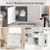 Large Cat Litter Box Enclosure Hidden Cat Washroom Furniture W/ Drawer & 2 Doors