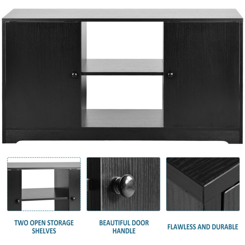 43 in TV Stand Cabinet with 2 Doors Shelves Storage for Living Room Home