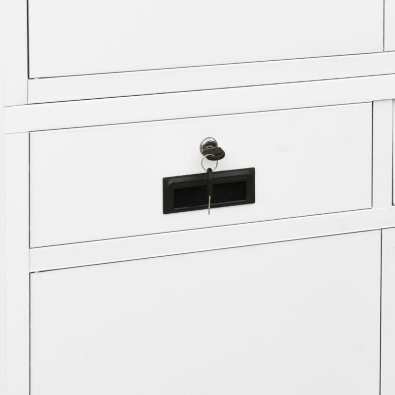 Office Cabinet White 90x40x180 Steel V5U8