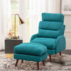 Upholstered Velvet Single Sleeper Sofa Recliner Home Cinema Armchair with Stool