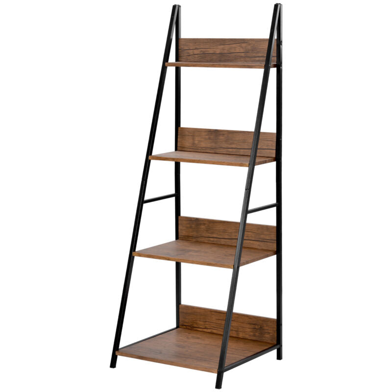 4 Tier Ladder Shelf Bookcase Display Storage Unit Free Standing Living Room