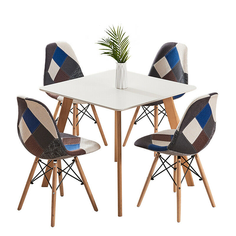 4Pcs Accent Style Dining Chairs Soft Padded Seat Furniture Dining Office Lounge