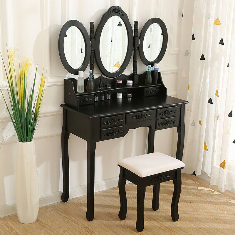 Modern Dressing Table Vanity Table Makeup Desk Dresser Set Home Bedroom Woman BN