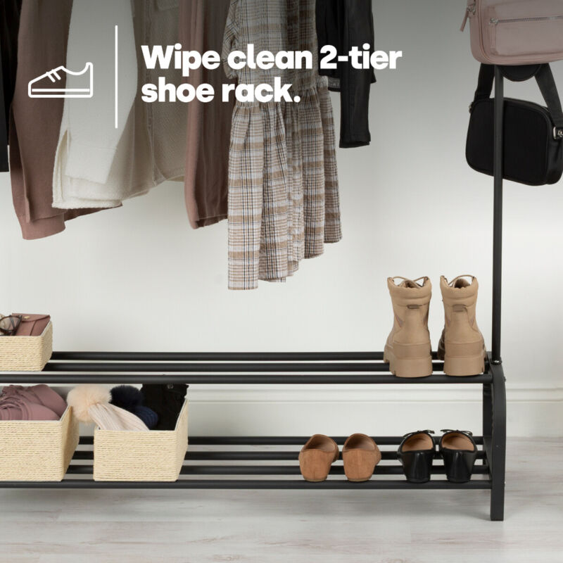 Heavy Duty Clothes Rail Rack Garment Hanging Display Stand Shoes Storage Shelves