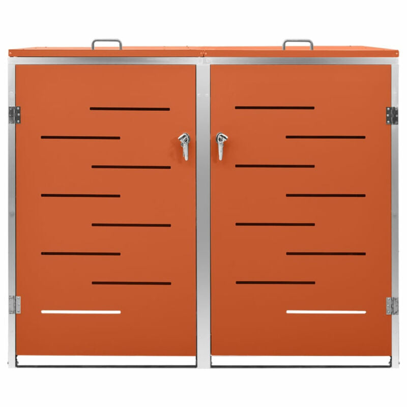 Double Wheelie Bin Shed 138x77.5x115.5 Stainless Steel E4W7