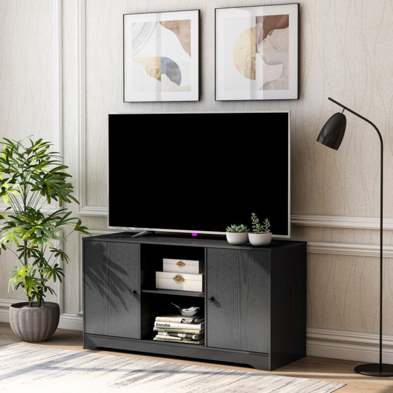 43 in TV Stand Cabinet with 2 Doors Shelves Storage for Living Room Home