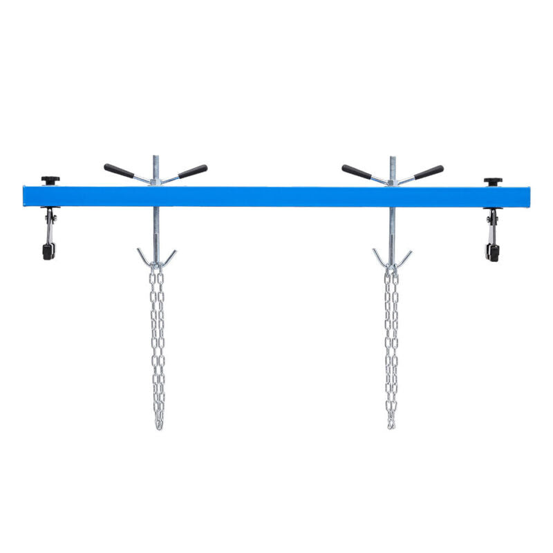 500kg Blue Engine Support Double Beam Bar Motor Transmission Hoist 2 Hook Chains
