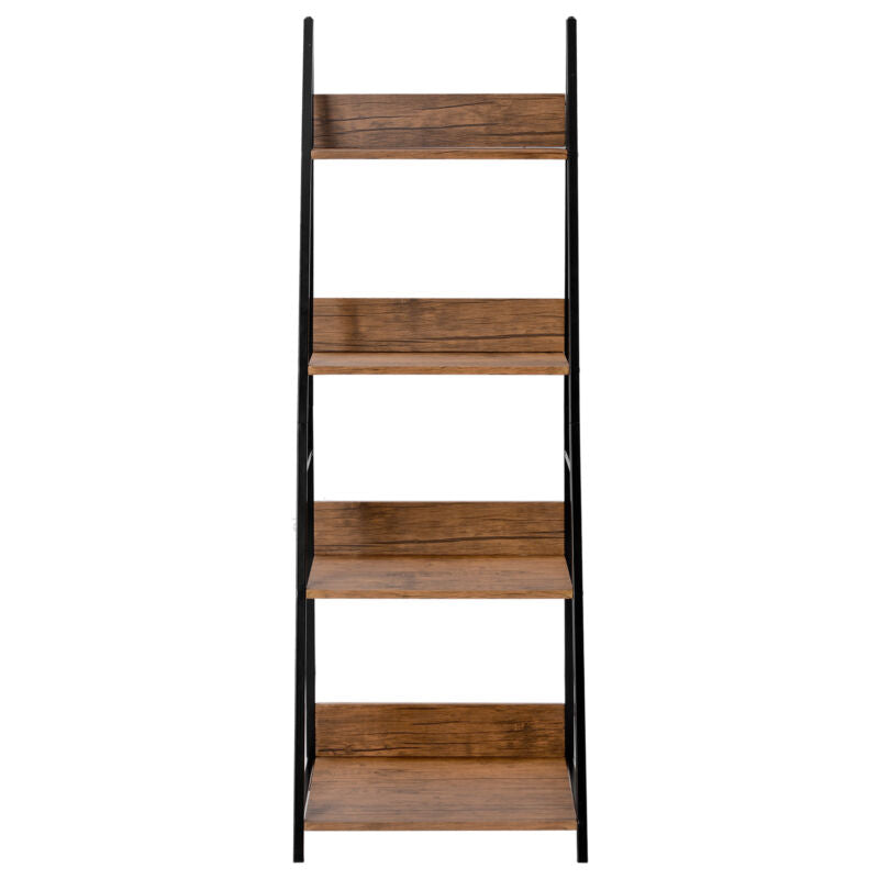 4 Tier Ladder Shelf Bookcase Display Storage Unit Free Standing Living Room
