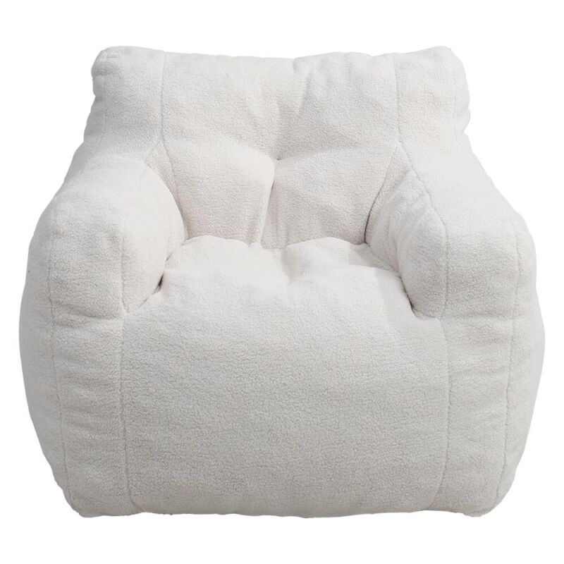 White Teddy Velvet Bean Bag Chair Lazy Sofa Armchair Floor Cushion Seat Beanbag