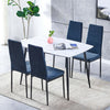Set of 4 Velvet Dining Chairs Padded Seat Metal Legs Kitchen Dining Room Home BN