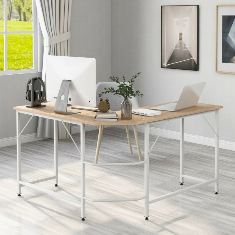 Corner Desk Study Table L shaped for Computer PC Laptop Home Office Workstation