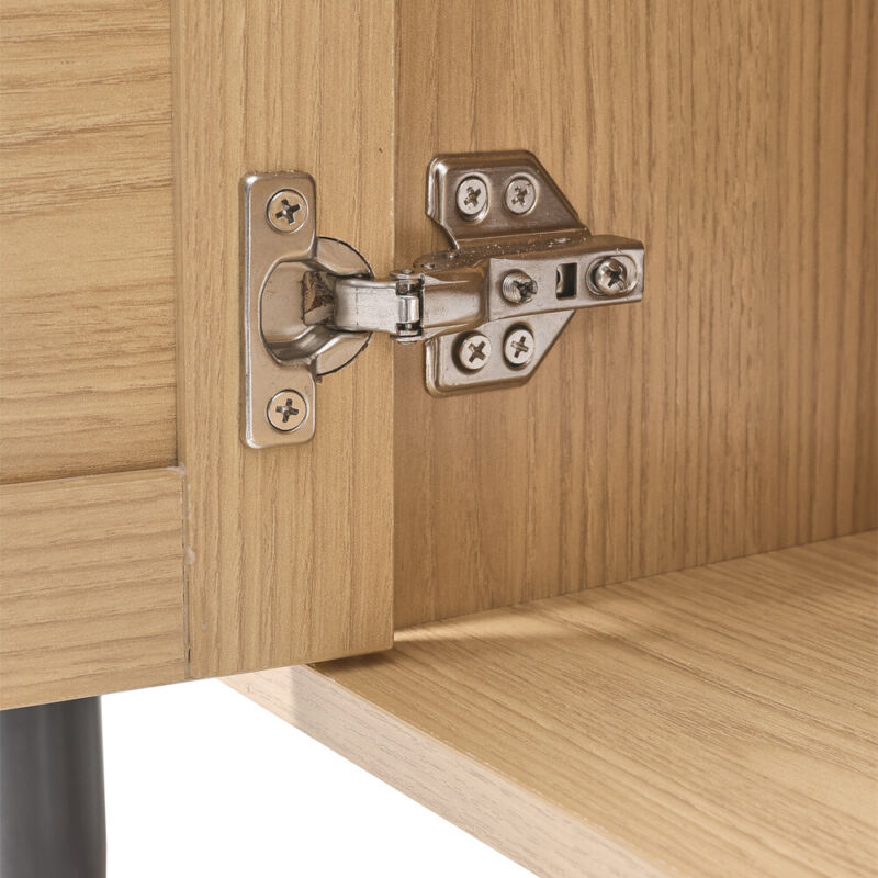 Wooden Sideboard Cabinet Cupboard Unit Storage Furniture With Rattan Woven Doors