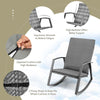 3PCS Outdoor Rattan Rocking Bistro Set Garden Patio Wicker Table & Chair Set