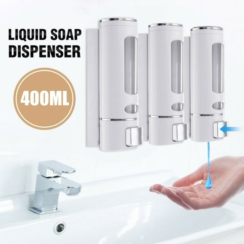 400ml Liquid Soap Shampoo Dispenser Wall Mounted Hand Wash Dispenser Bathroom UK