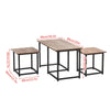Set of 3 Coffee Table with 2 Stools Set Nesting Table Living Room Office Lounge