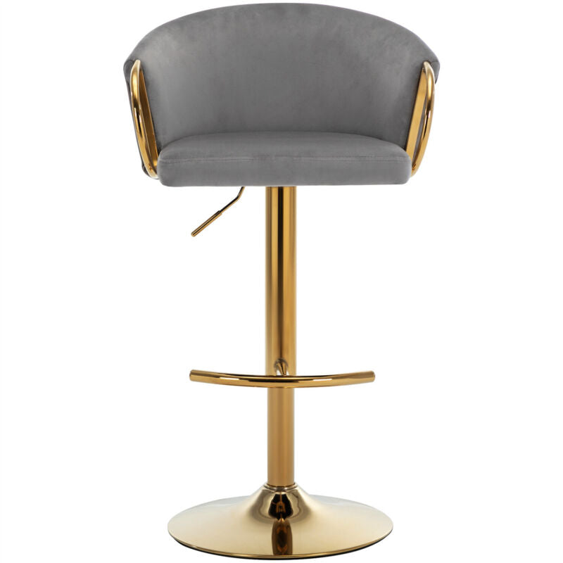 Bar Stools Set of 2 Dining Chair Swivel Velvet Bar Chair w/ Footrest Armrest QW