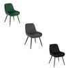 2x Dining Chairs Velvet Padded Kitchen Chairs w/ Backrest Metal Legs Restaurant