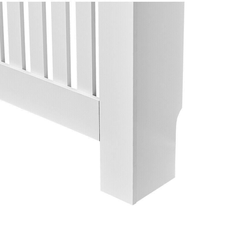 109cm MDF Radiator Cover Wall Cabinet Wide Wood Slats Vertical Grill White DIY