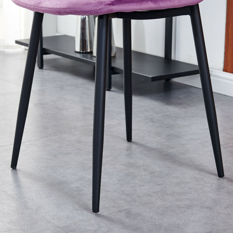 Set of 4 Velvet Dining Chairs Side Chair Metal Legs Dining Room Living Room Home
