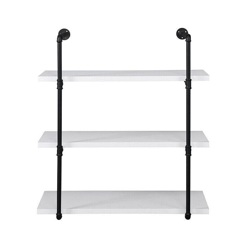 3 tier Shelf Display Storage Rack Holder Wall Mounted Metal Frame MDF Board Home