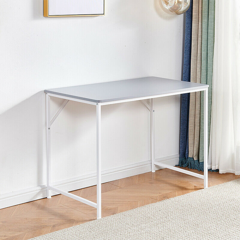 Computer Laptop Table Desk Wood Top Study Office Home Workstation Black/White