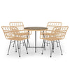 5 Piece Garden Dining Set Poly Rattan L2I4