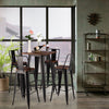 Wood Top Industrial Retro Iron Bar Table And 2/4 Seater Stool Set Kitchen Dining
