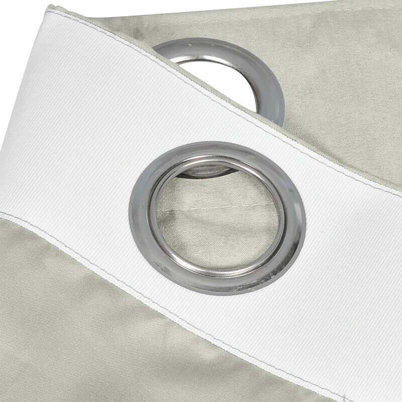Luxurious Thermal Sueded Curtains Ready Made Eyelet Ring Top Pair Beige Bedroom