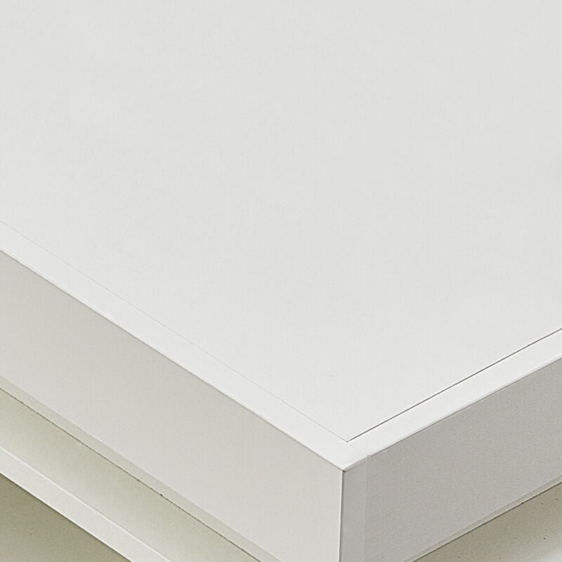 2/3 Drawers High Gloss Front Bedside Table Cabinet LED Nightstand Black/White