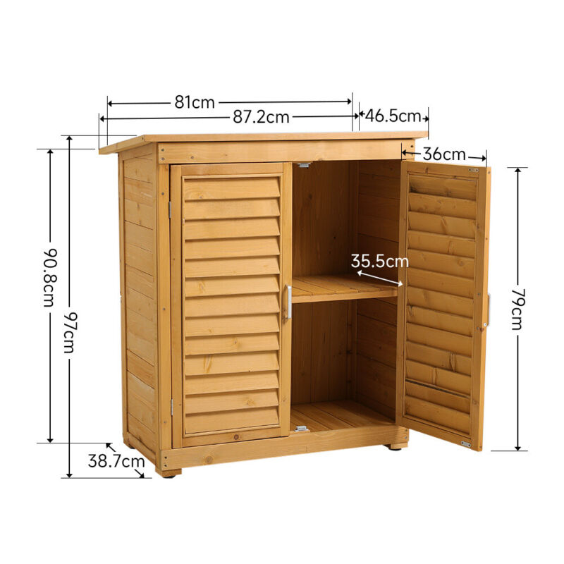 Beach Hut Style Wood Garden Shed Tool Room Sentry Box Corrosion Resistant