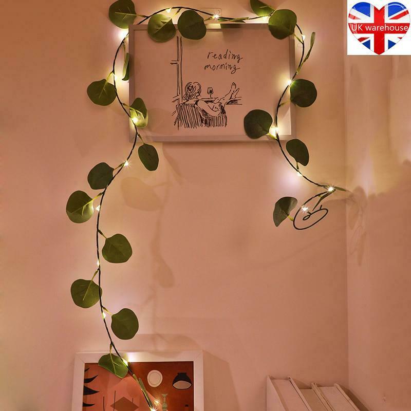 2M/10M LED Leaves Ivy Leaf Garland Fairy String Lights Party Garden Decor Lamp